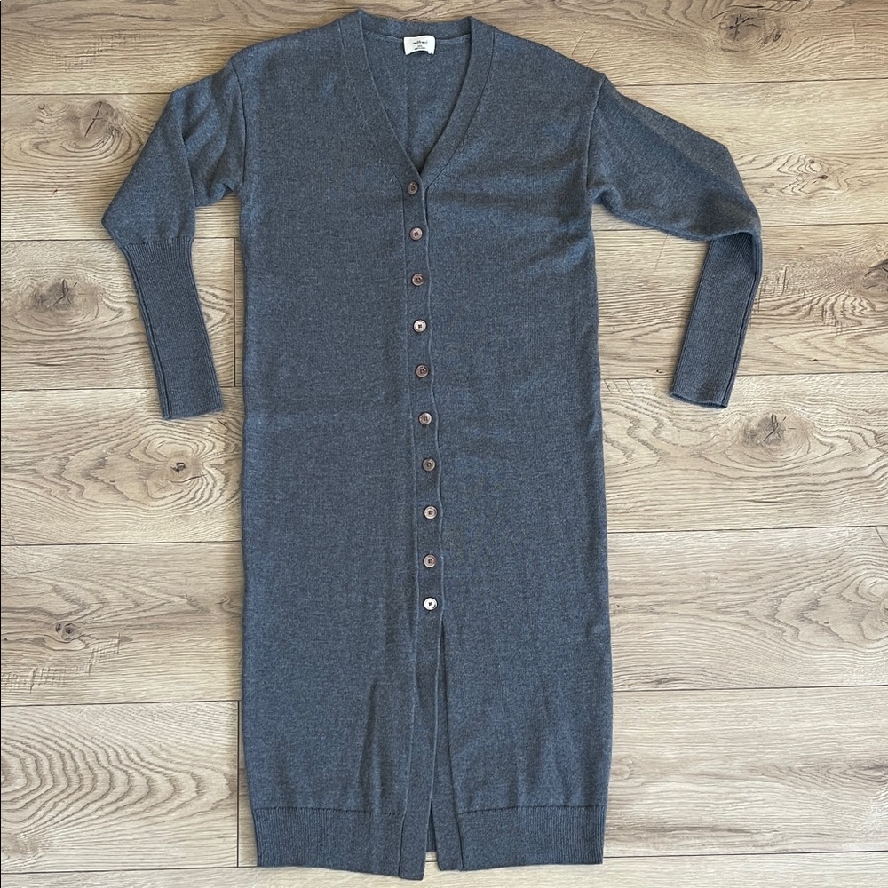 Wilfred Aritzia Wool Long Button-Front Knit Dress